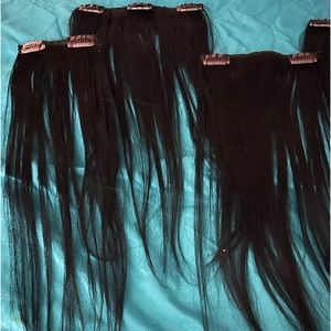 Straight clip ins human hair 1b